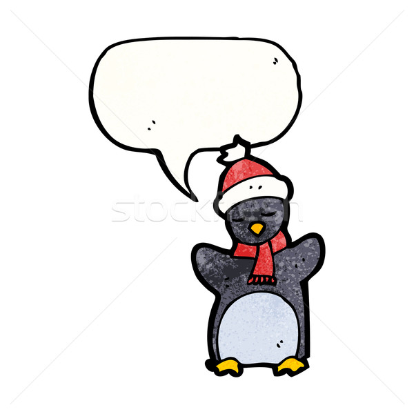 Cartoon pinguino fumetto retro disegno cute Foto d'archivio © lineartestpilot