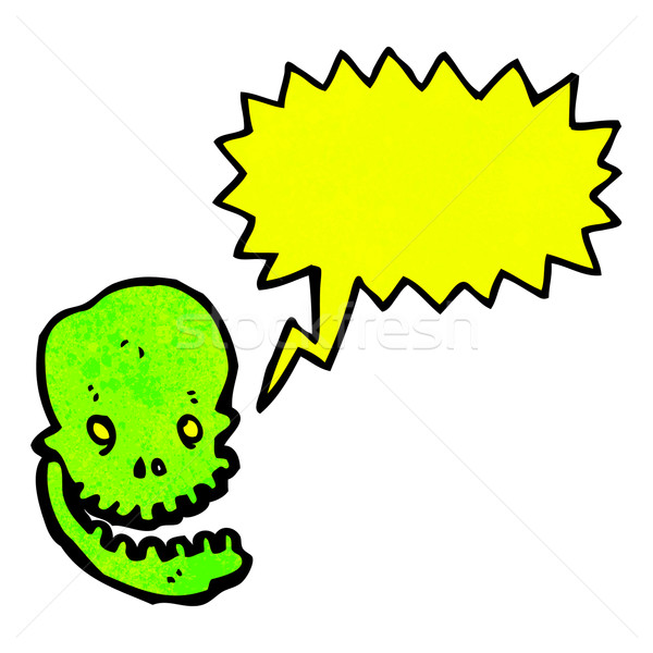 spooky shrieking skull cartoon Stock photo © lineartestpilot