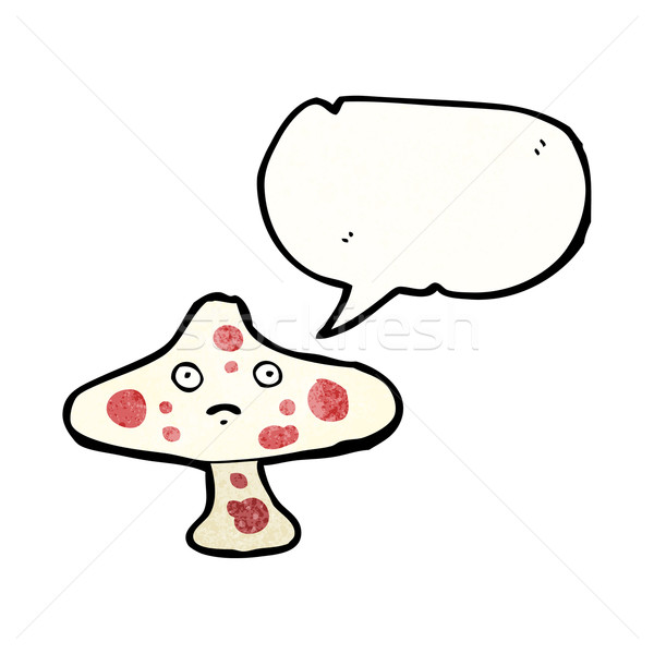 Desen animat otrava ciuperca artă retro desen Imagine de stoc © lineartestpilot