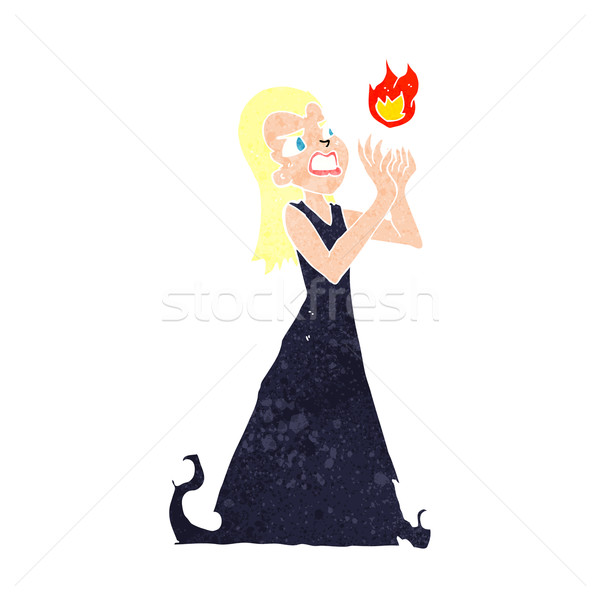 cartoon witch woman casting spell Stock photo © lineartestpilot