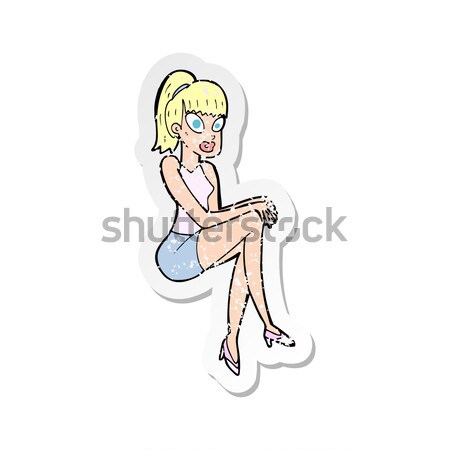 Comic desen animat femeie lenjerie retro Imagine de stoc © lineartestpilot