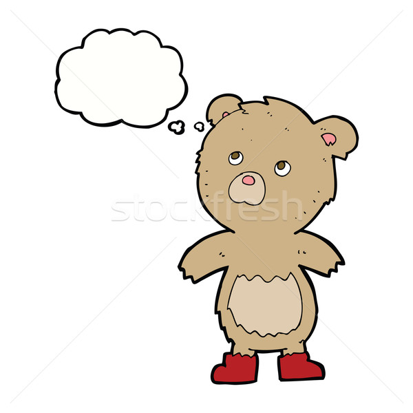 Cartoon teddybeer gedachte bel hand ontwerp kunst Stockfoto © lineartestpilot