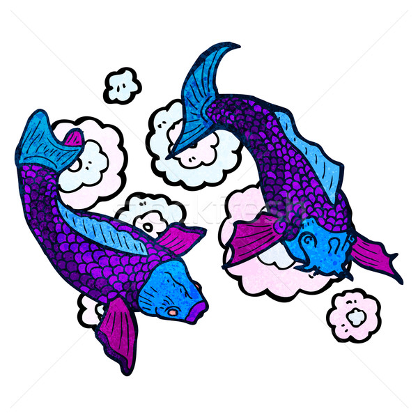 Koi karp tatuaż ilustracja tekstury strony Zdjęcia stock © lineartestpilot