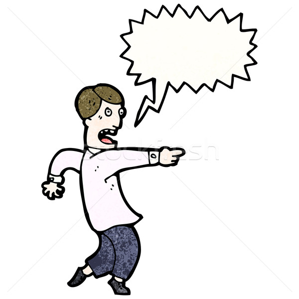 Cartoon человека указывая обвинение ретро рисунок Сток-фото © lineartestpilot