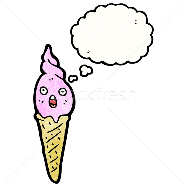 Casquinha de sorvete retro balão desenho desenho animado Foto stock © lineartestpilot