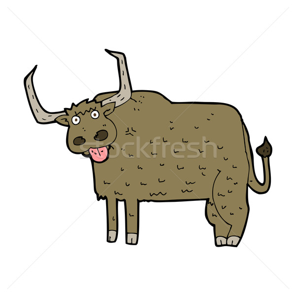 Cartoon poilue vache design art ferme [[stock_photo]] © lineartestpilot