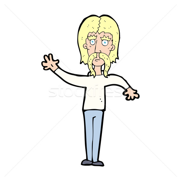 cartoon waving man with mustache Stock photo © lineartestpilot