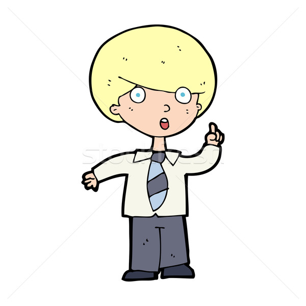 cartoon school boy answering question Stock photo © lineartestpilot