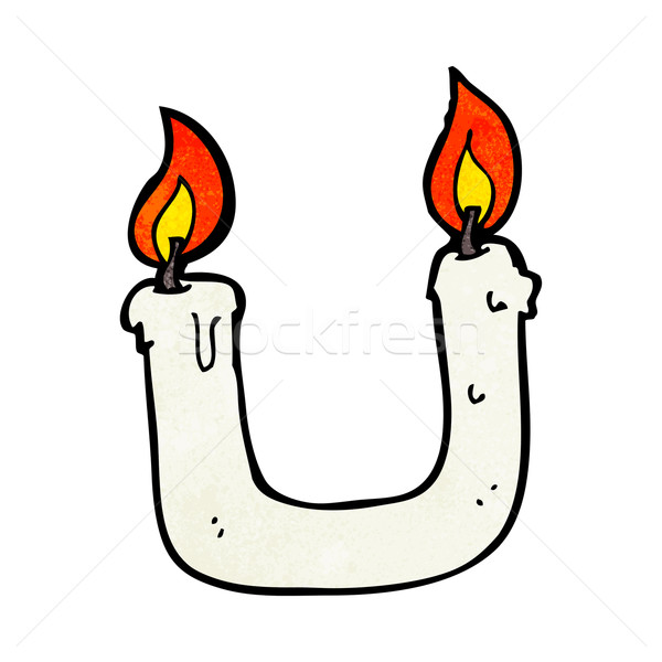 Brennen Kerze beide Karikatur Hand Design Stock foto © lineartestpilot