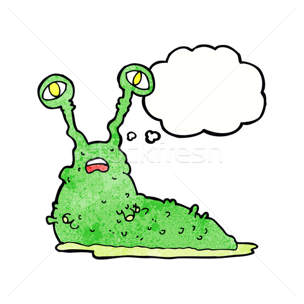 cartoon gross slug with thought bubble Stock photo © lineartestpilot