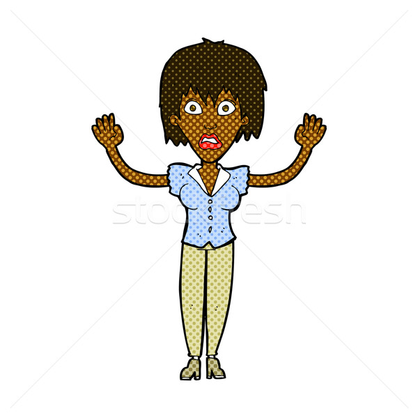 comic cartoon woman stressing out Stock photo © lineartestpilot