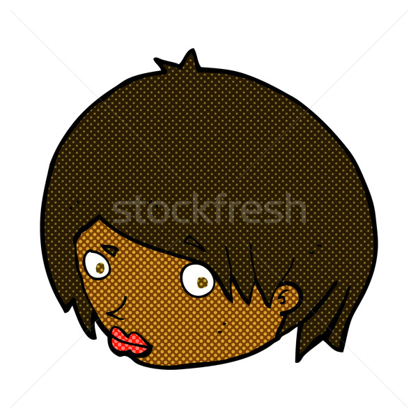 comic cartoon female face with raised eyebrow Stock photo © lineartestpilot