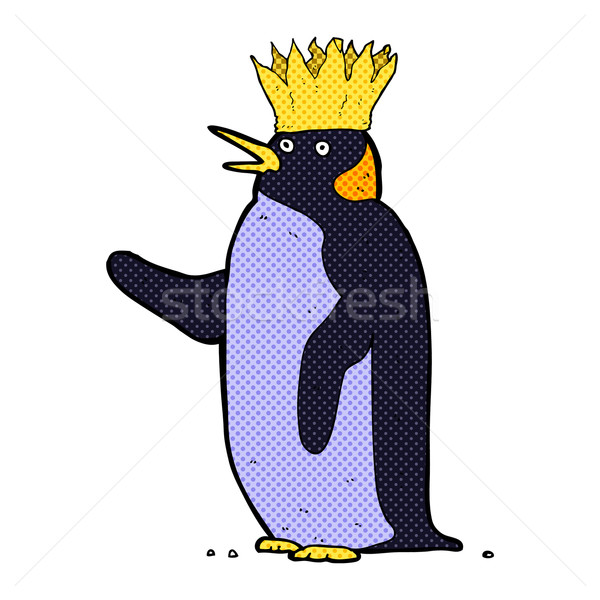 comic cartoon emperor penguin waving Stock photo © lineartestpilot