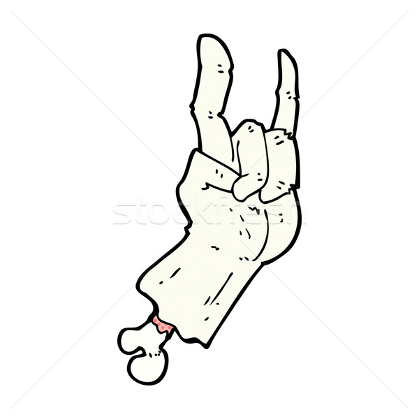 comic cartoon zombie hand making rock symbol Stock photo © lineartestpilot