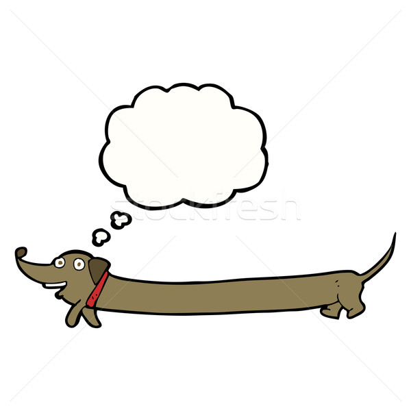 Desenho animado bassê balão de pensamento mão cão projeto Foto stock © lineartestpilot