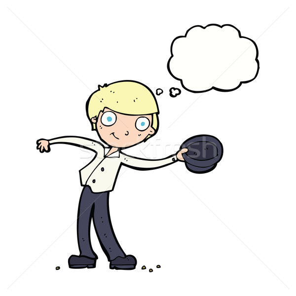 cartoon man tipping hat with thought bubble Stock photo © lineartestpilot