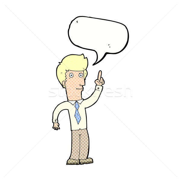 cartoon friendly man with idea with speech bubble Stock photo © lineartestpilot