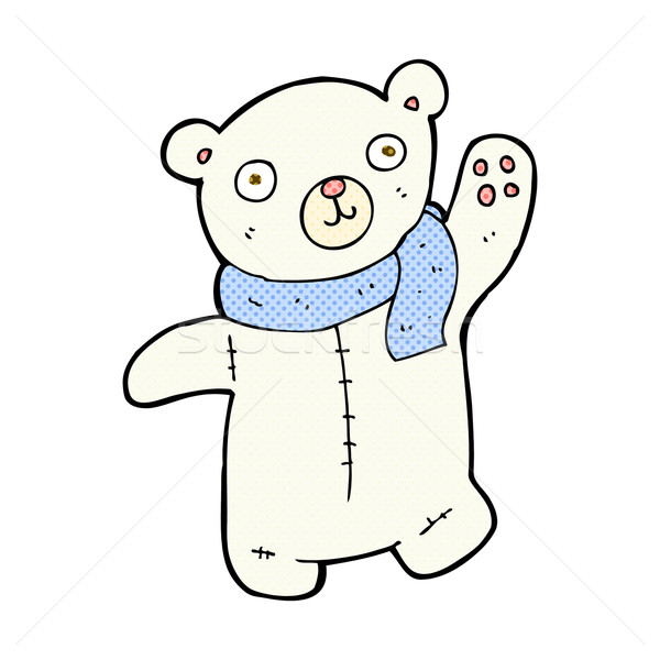 Bonitinho cômico desenho animado polar ursinho de pelúcia retro Foto stock © lineartestpilot