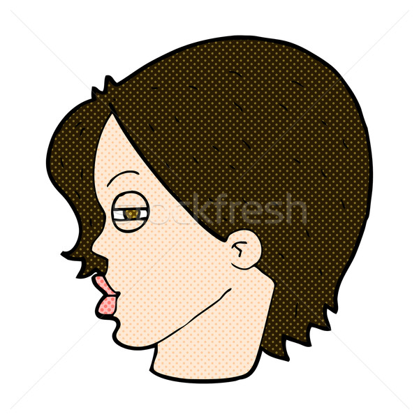 comic cartoon female face with narrowed eyes Stock photo © lineartestpilot