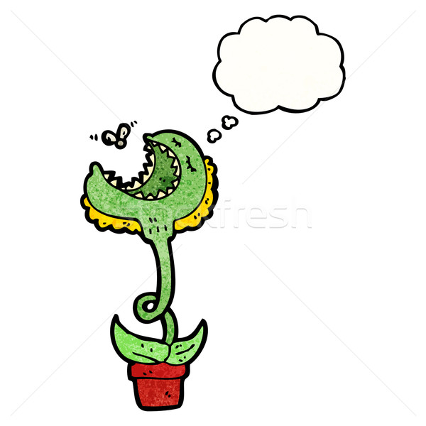 Desenho animado voar armadilha falante retro planta Foto stock © lineartestpilot