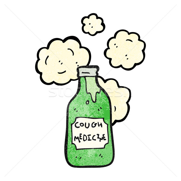 Köhögés gyógyszer rajz művészet üveg retro Stock fotó © lineartestpilot