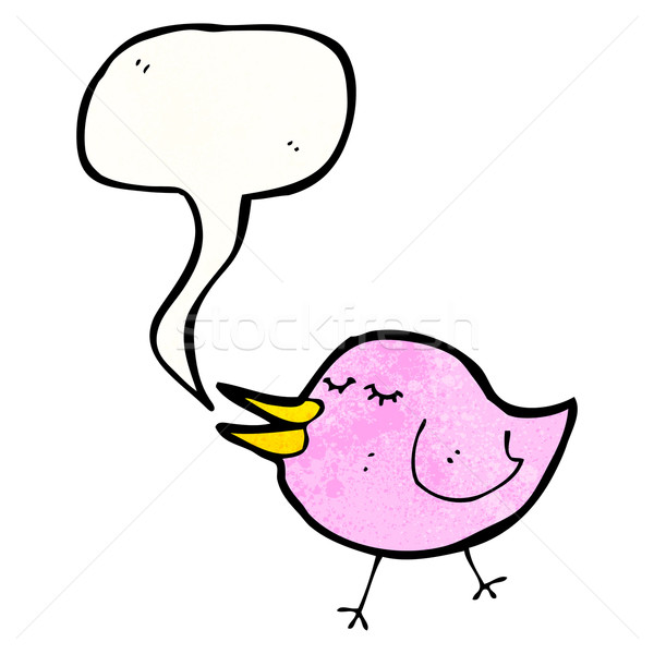 Tvittelés madár rajz retro rajz aranyos Stock fotó © lineartestpilot