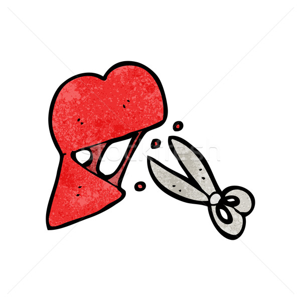 cartoon scissors cutting heart symbol Stock photo © lineartestpilot