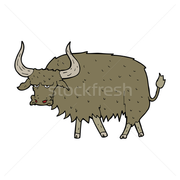 Cartoon agacé poilue vache main design [[stock_photo]] © lineartestpilot