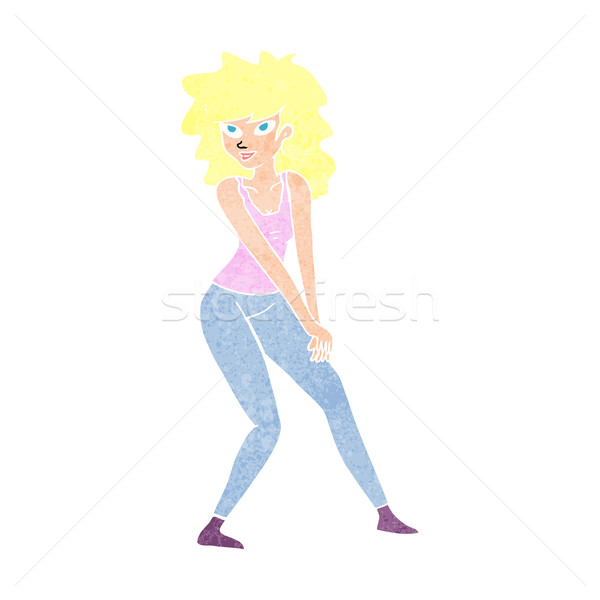 Cartoon mujer posando mano diseno arte Foto stock © lineartestpilot