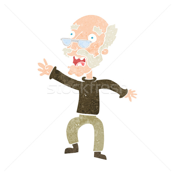 Cartoon испуганный старик стороны человека дизайна Сток-фото © lineartestpilot