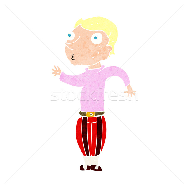 Cartoon człowiek głośno ubrania strony moda Zdjęcia stock © lineartestpilot