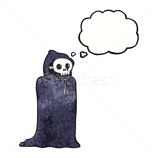 cartoon spooky halloween costume with thought bubble Stock photo © lineartestpilot