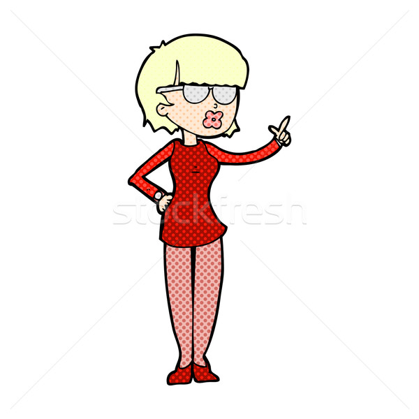 comic cartoon woman wearing spectacles Stock photo © lineartestpilot