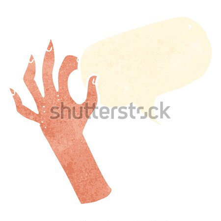 cartoon hand symbol with thought bubble Stock photo © lineartestpilot