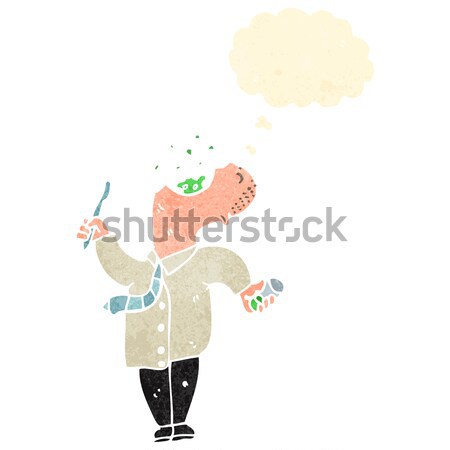 cartoon man giving thumbs up sign with thought bubble Stock photo © lineartestpilot