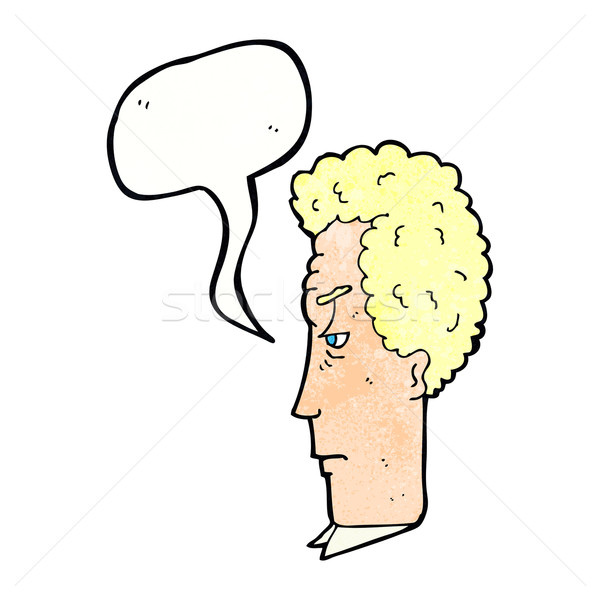 Cartoon geërgerd man tekstballon hand gezicht Stockfoto © lineartestpilot