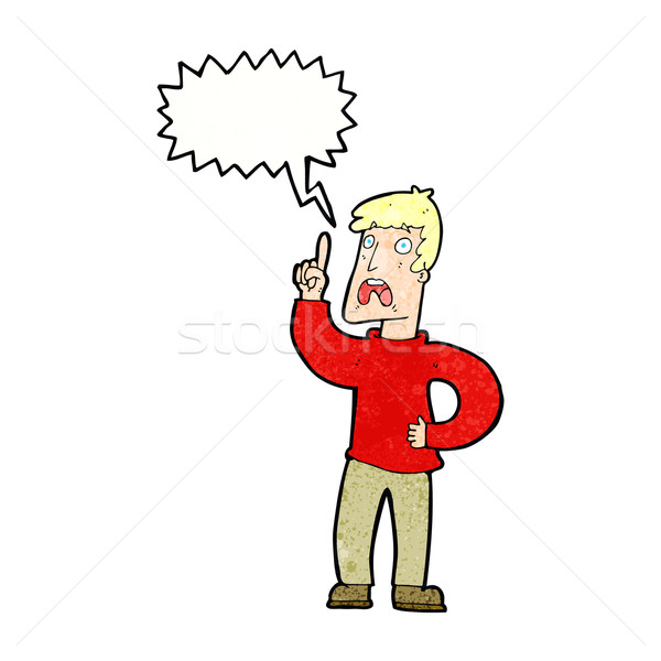 Cartoon man klacht tekstballon hand ontwerp Stockfoto © lineartestpilot