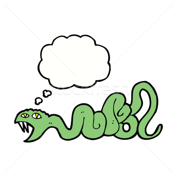 Cartoon serpente bolla di pensiero mano design arte Foto d'archivio © lineartestpilot