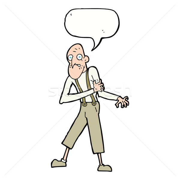 cartoon old man having heart attack with speech bubble Stock photo © lineartestpilot
