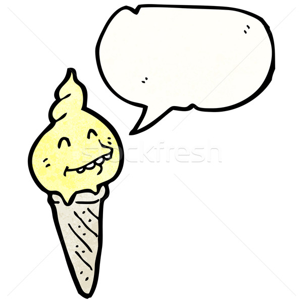 Cartoon cono gelato arte ghiaccio retro disegno Foto d'archivio © lineartestpilot