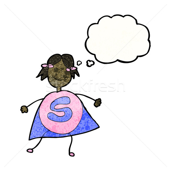 child's drawing of a superhero girl Stock photo © lineartestpilot