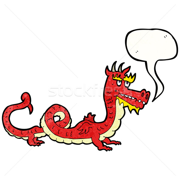 Китайский дракон Cartoon искусства ретро китайский рисунок Сток-фото © lineartestpilot