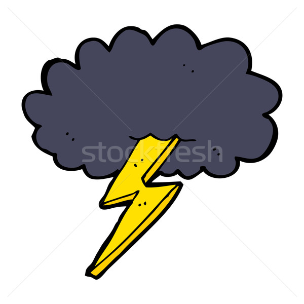 cartoon lightning bolt and cloud Stock photo © lineartestpilot