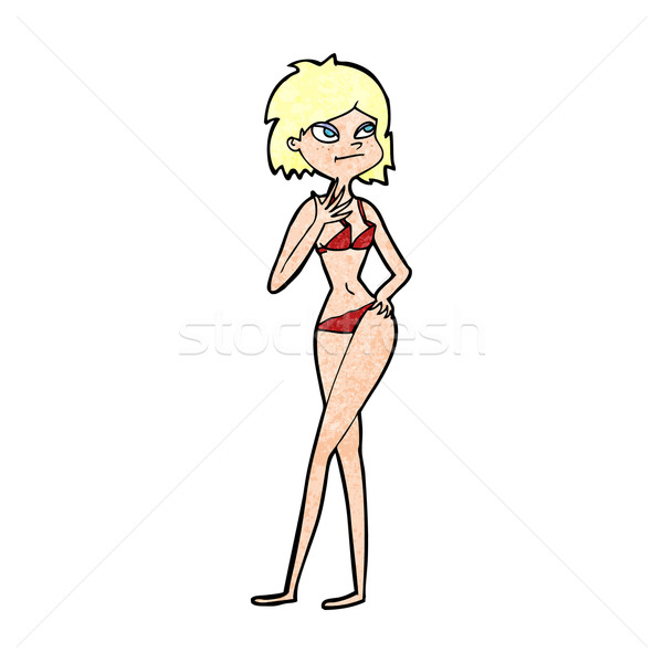 Cartoon femme bikini design art rétro [[stock_photo]] © lineartestpilot