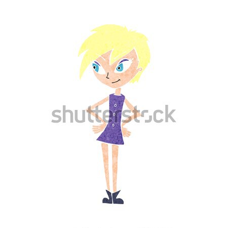 Cartoon fille mains hanches femme main [[stock_photo]] © lineartestpilot