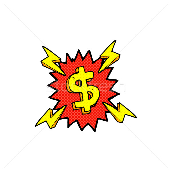 Comic Karikatur Dollar Symbol Retro Comic Stock foto © lineartestpilot