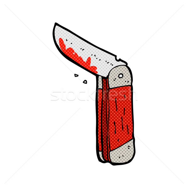 comic cartoon bloody folding knife Stock photo © lineartestpilot