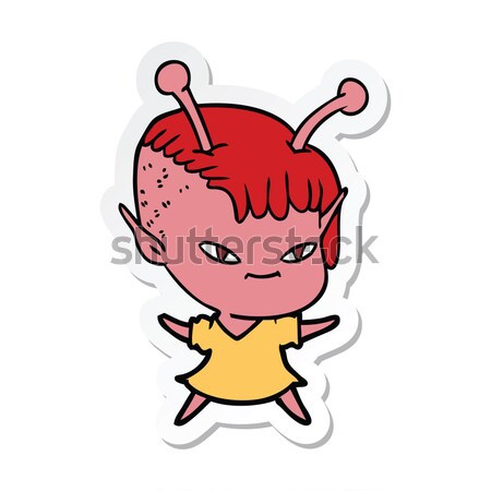 cartoon funny christmas creature with thought bubble Stock photo © lineartestpilot