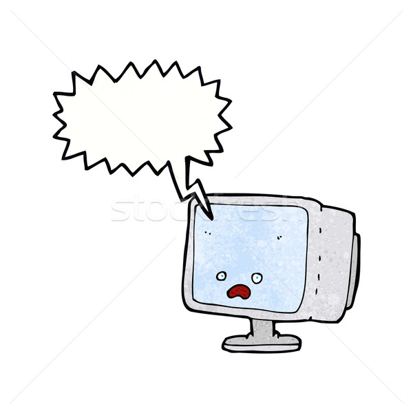 cartoon computer screen with speech bubble Stock photo © lineartestpilot