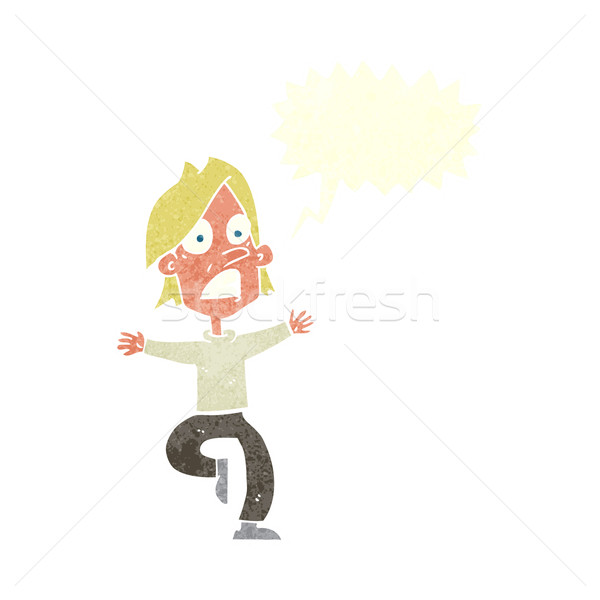 cartoon panicking man with speech bubble Stock photo © lineartestpilot